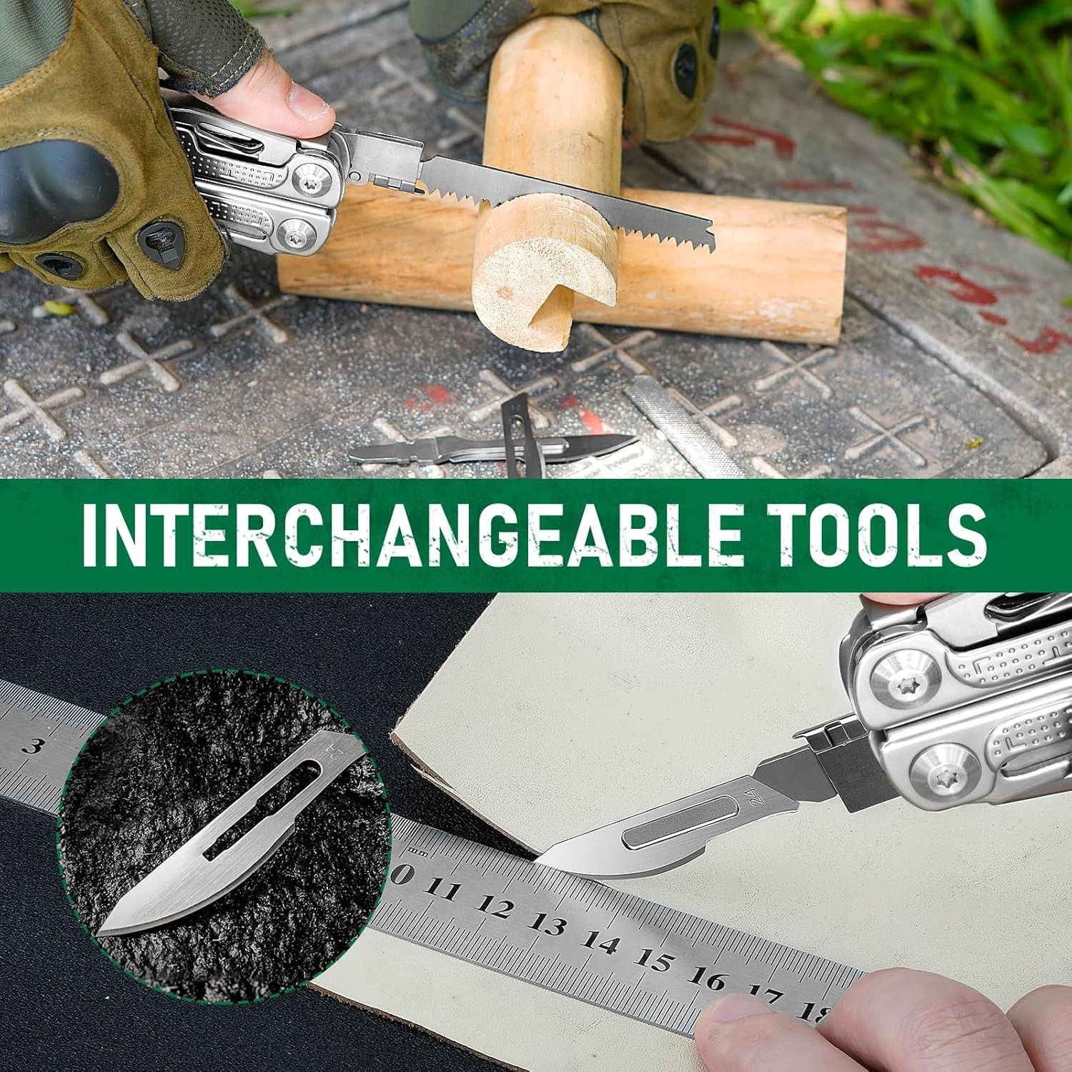 BIBURY Multitools Pliers Pro Multi Tool Foldable Pliers with Large Saw Blade etc