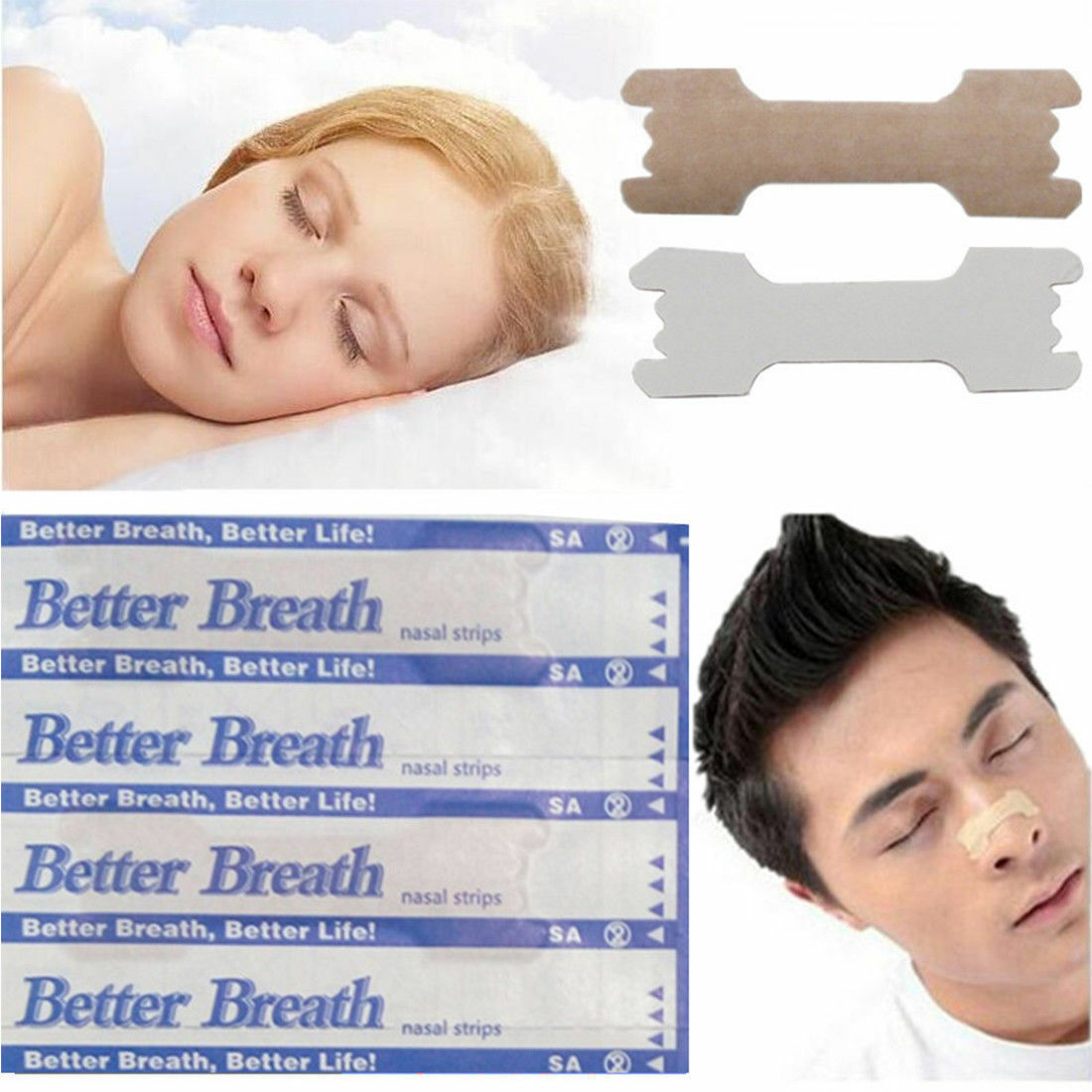 100-1000PCS BETTER BREATH Nasal Strips Easy Stop Snore Right Sleep Anti Snoring
