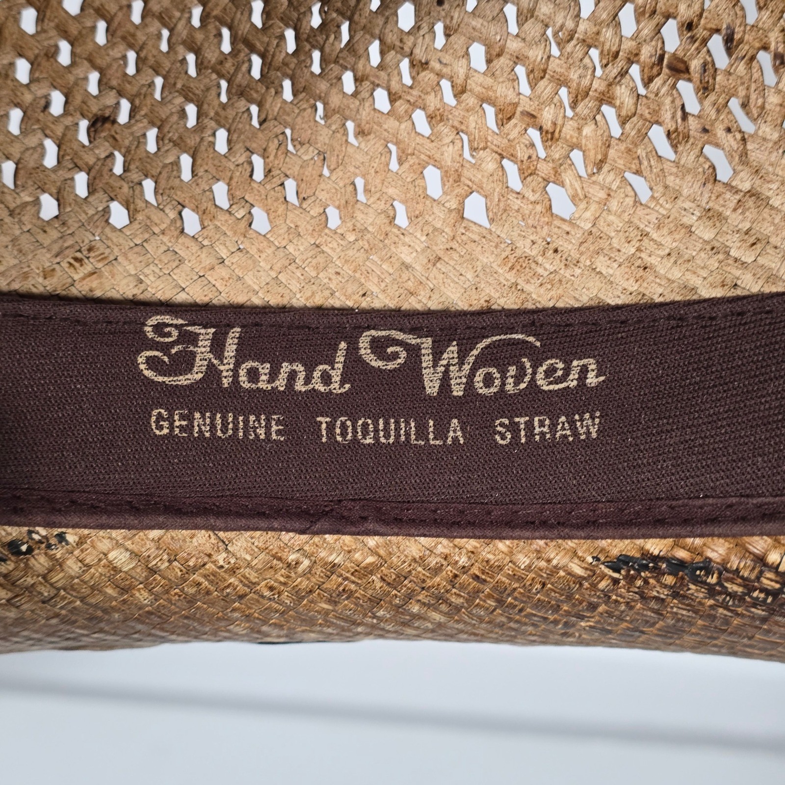 Stampede Hats Darling Cowboy Hat Tequilla Straw Size Large Brown Hearts Wings