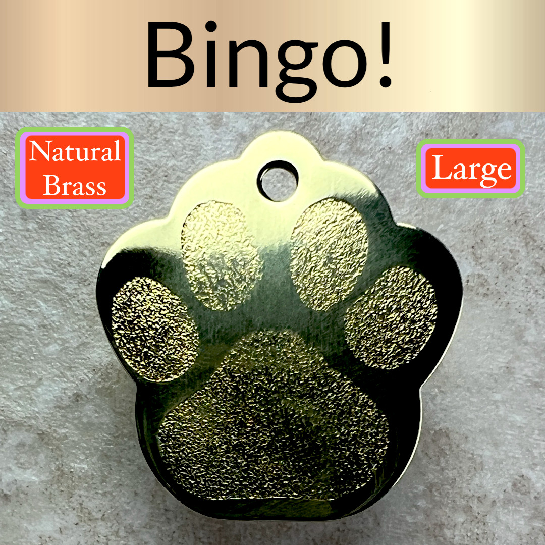 Custom Engraved Dog Tags Personalized Dog Collar Pet Tags Engraved ID BRASS PAW
