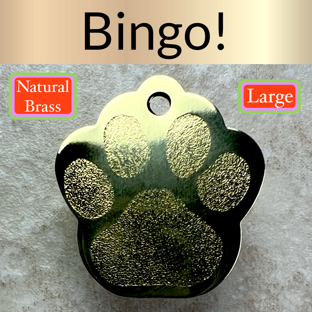 Custom Engraved Dog Tags Personalized Dog Collar Pet Tags Engraved ID BRASS PAW