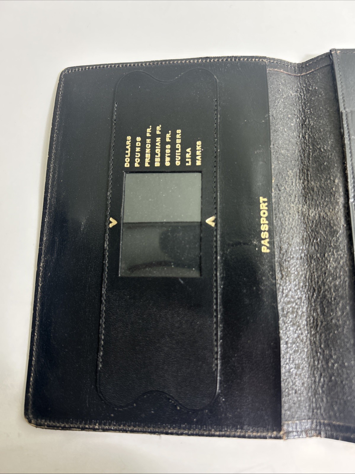 Vintage Sheldon Bifold Black Leather Passport Organizer Made In England 7x5