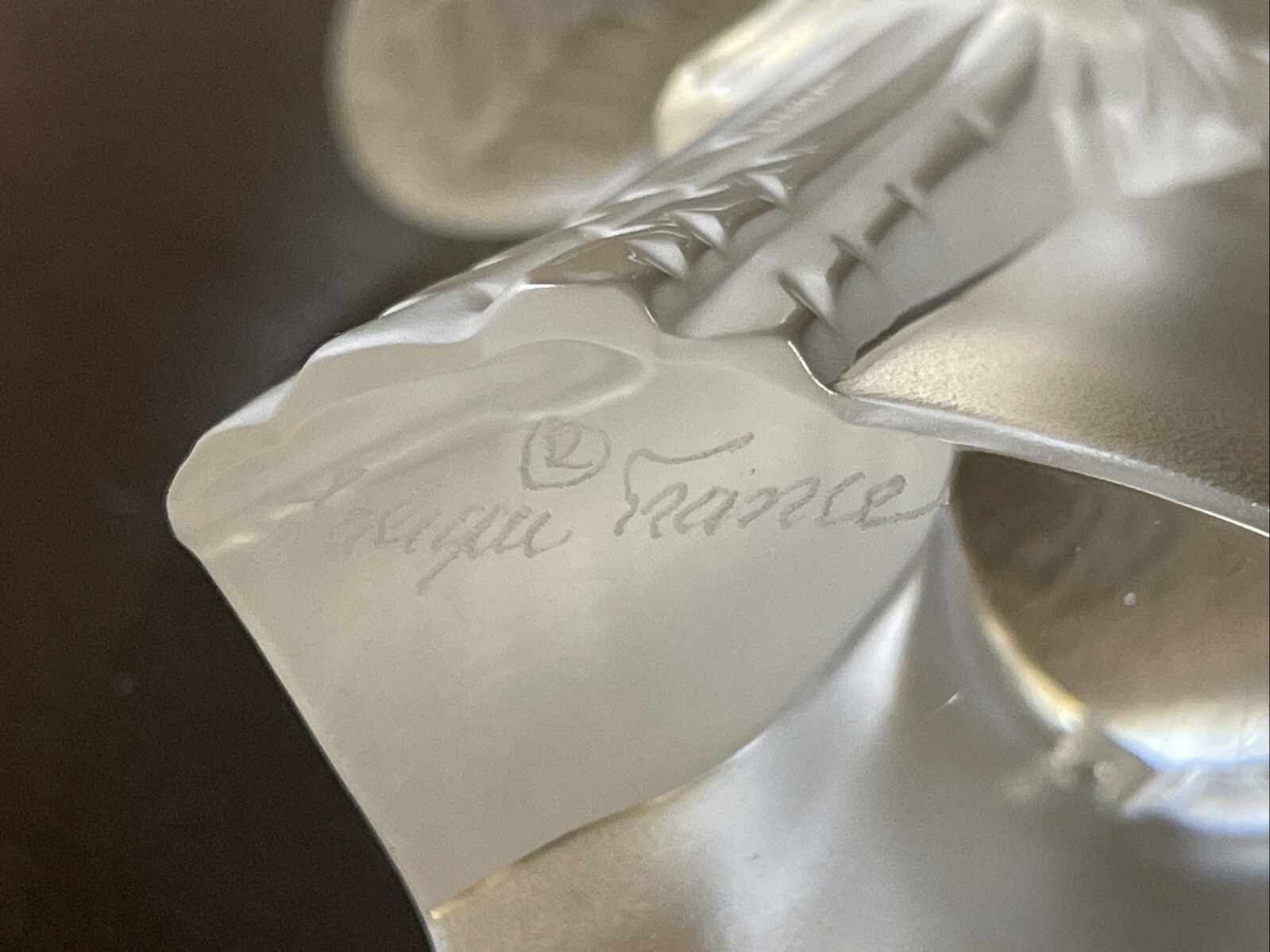 Lalique France Crystal Perruche Parakeet Bird Figurine- MINT