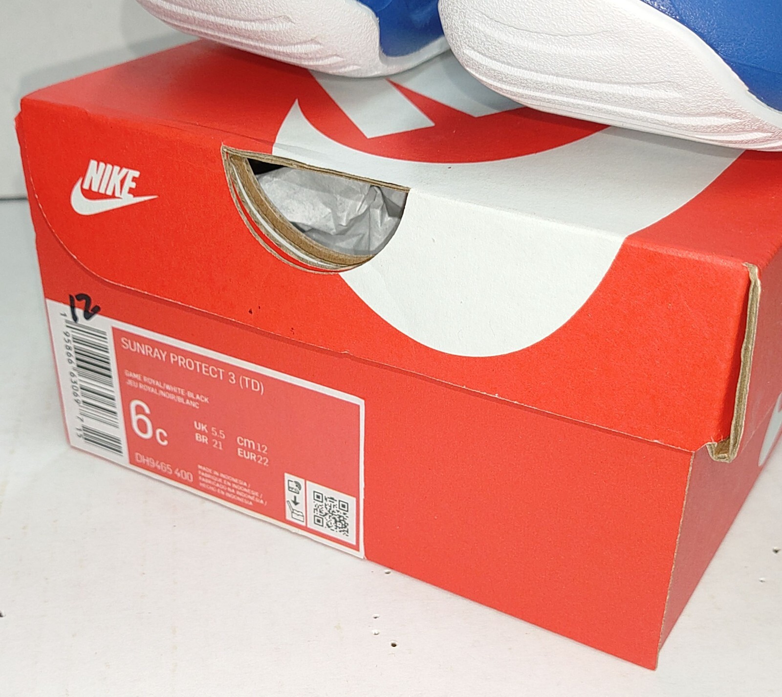 Nike Sunray Protect 3 (TD) Toddler Sandals Royal/White Black Size 6C DH9465-400