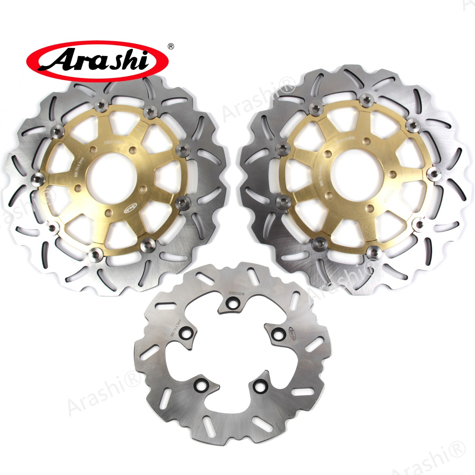 GOLD Front Rear Brake Disc Rotor for Suzuki GSXR1000 2003 2004 GSXR750 2004 2005
