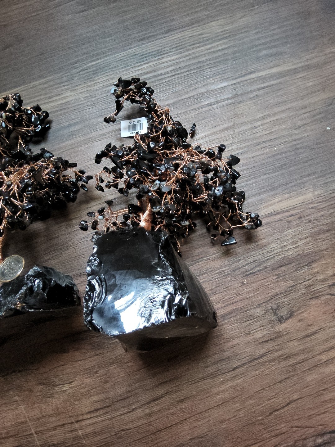 Lot of 2- Karma & Luck Black Onyx Feng Shui Tree Grounded Awareness HDPJ556