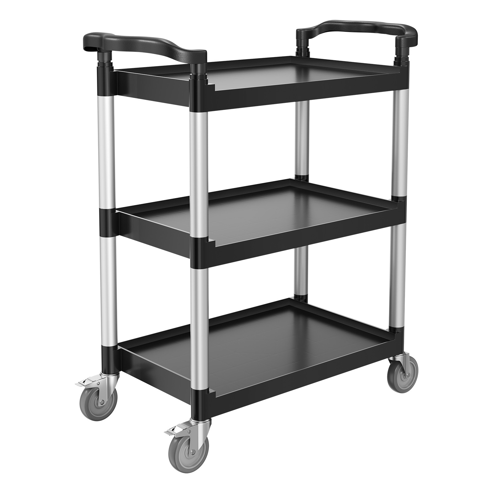 VEVOR Heavy Duty Utility Cart 300 lbs Capacity 3-tier Service Cart with Wheels
