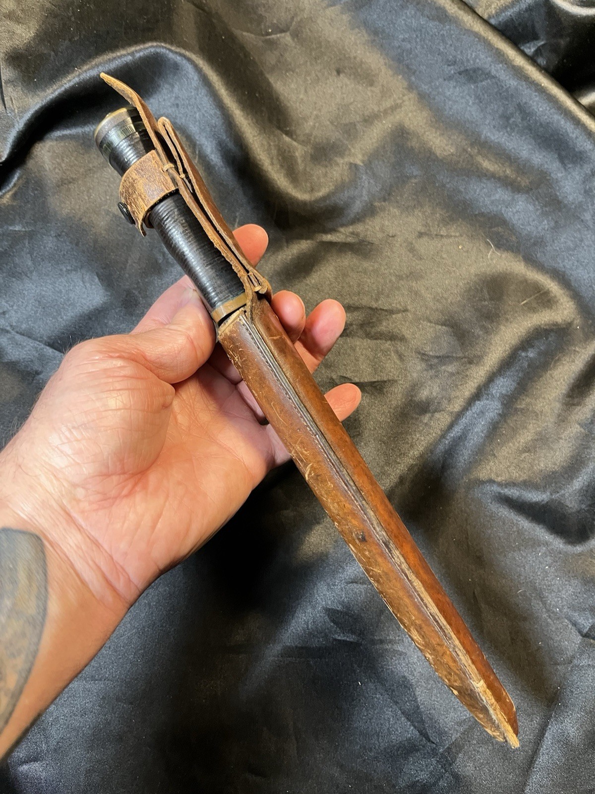7” WWII THEATER KNIFE MADE FROM ARISAKA BAYONET