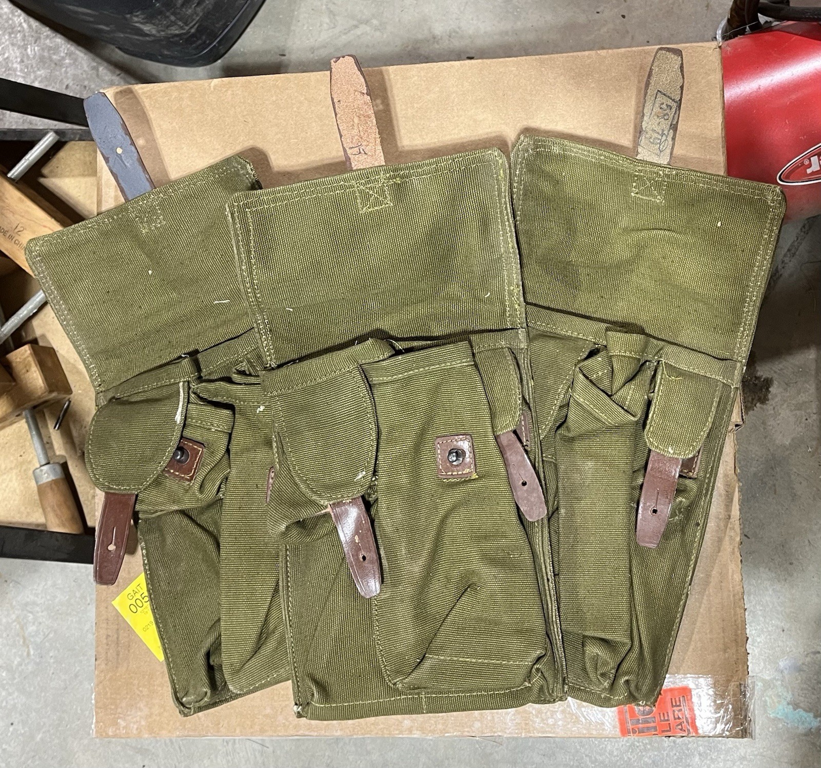 Romanian Military 3 Cell Ammo Canvas 7.62x39 Magazine Pouch Lot Of 3 Surplus