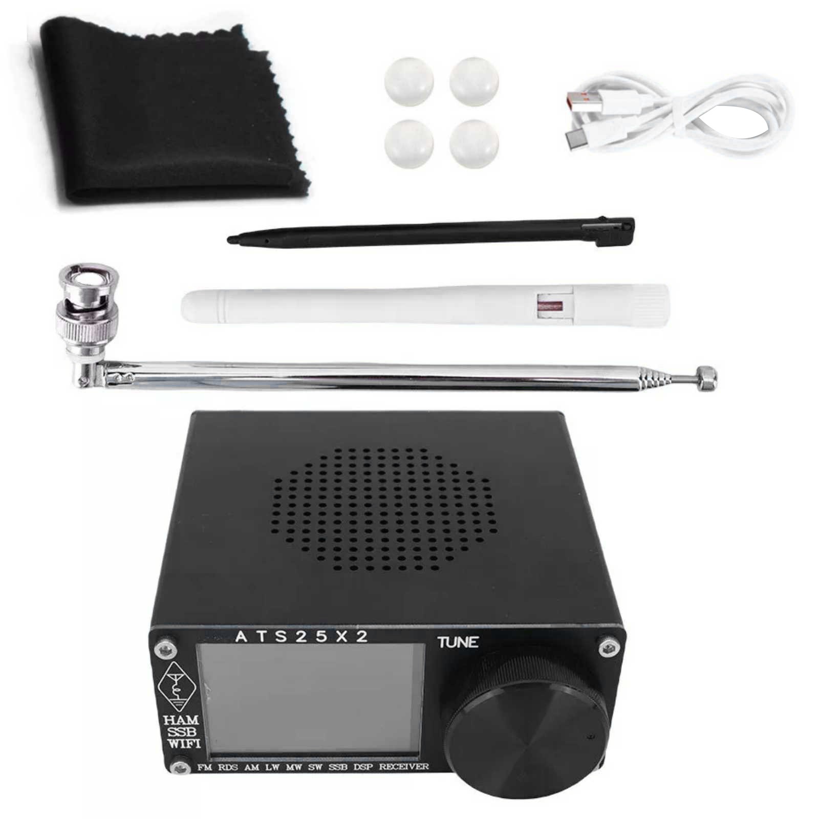 Black ATS25X2 WIFI Radio Receiver FM RDS AM LW MW SW SSB DSP All Band Receiver