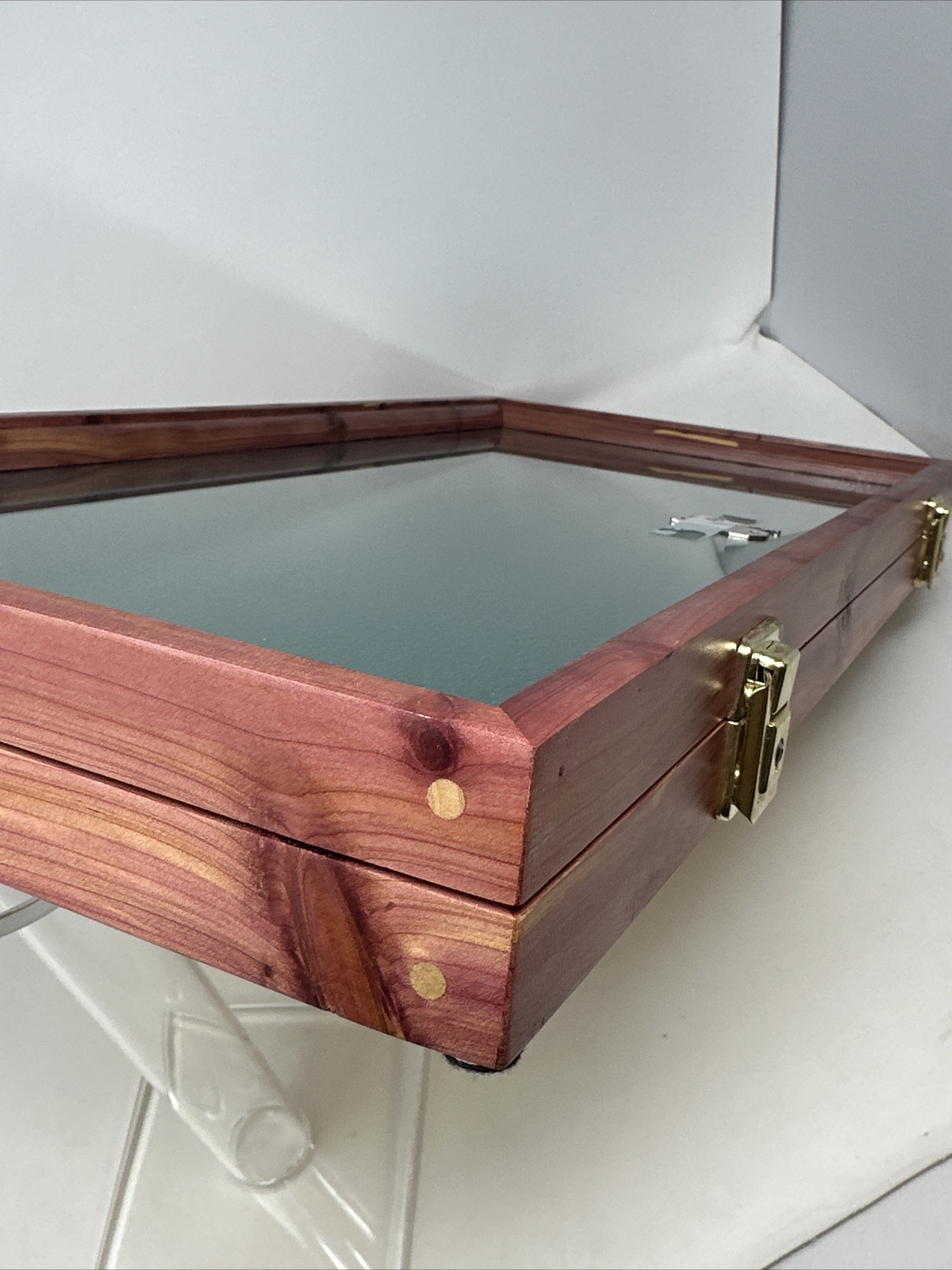 Cedar Wood 24 X 12 X 2” Display Case for Arrowheads , Knives , Police Badges