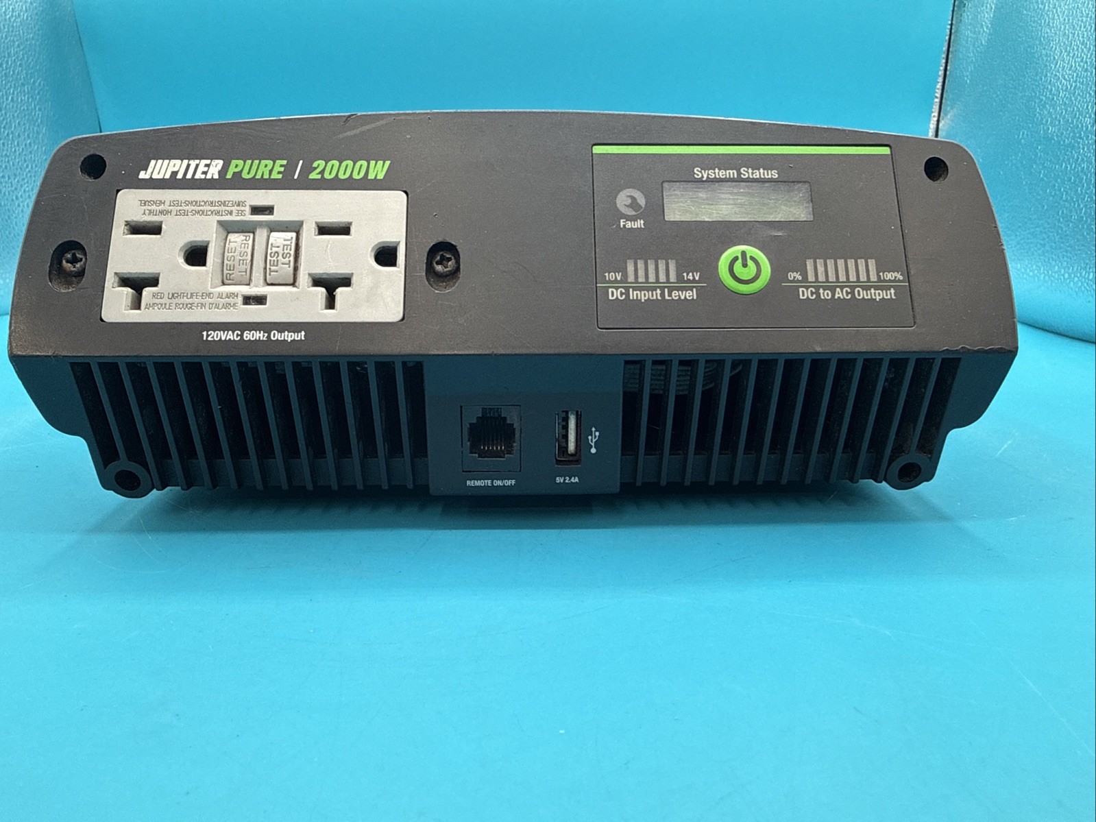 Jupiter Pure 2000W Sine Wave Power Inverter w/ Transfer Switch 57272 Untested