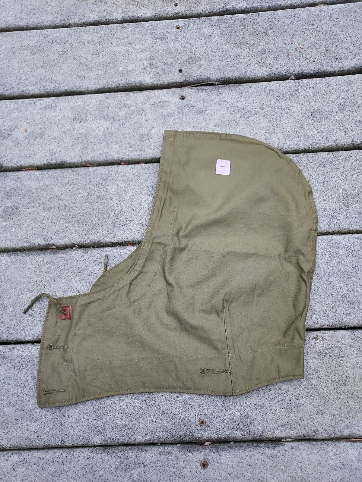 WWII WW2 US Army M1943 OD Field Jacket Hood M-1943 Hood Size Large Cutter Tag