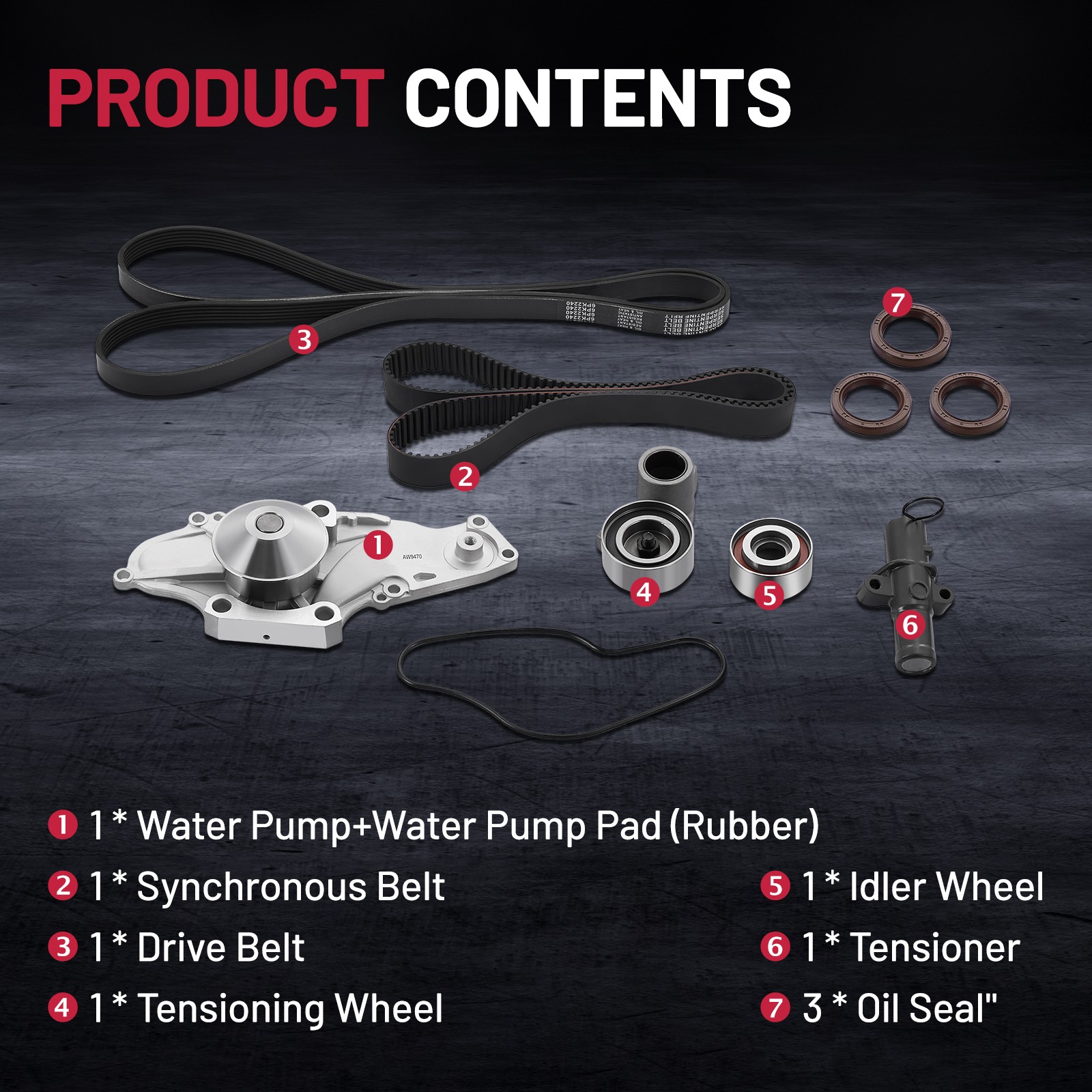 Timing Belt Kit and Water Pump set For Honda Pilot 2005-2015 3.5L V6