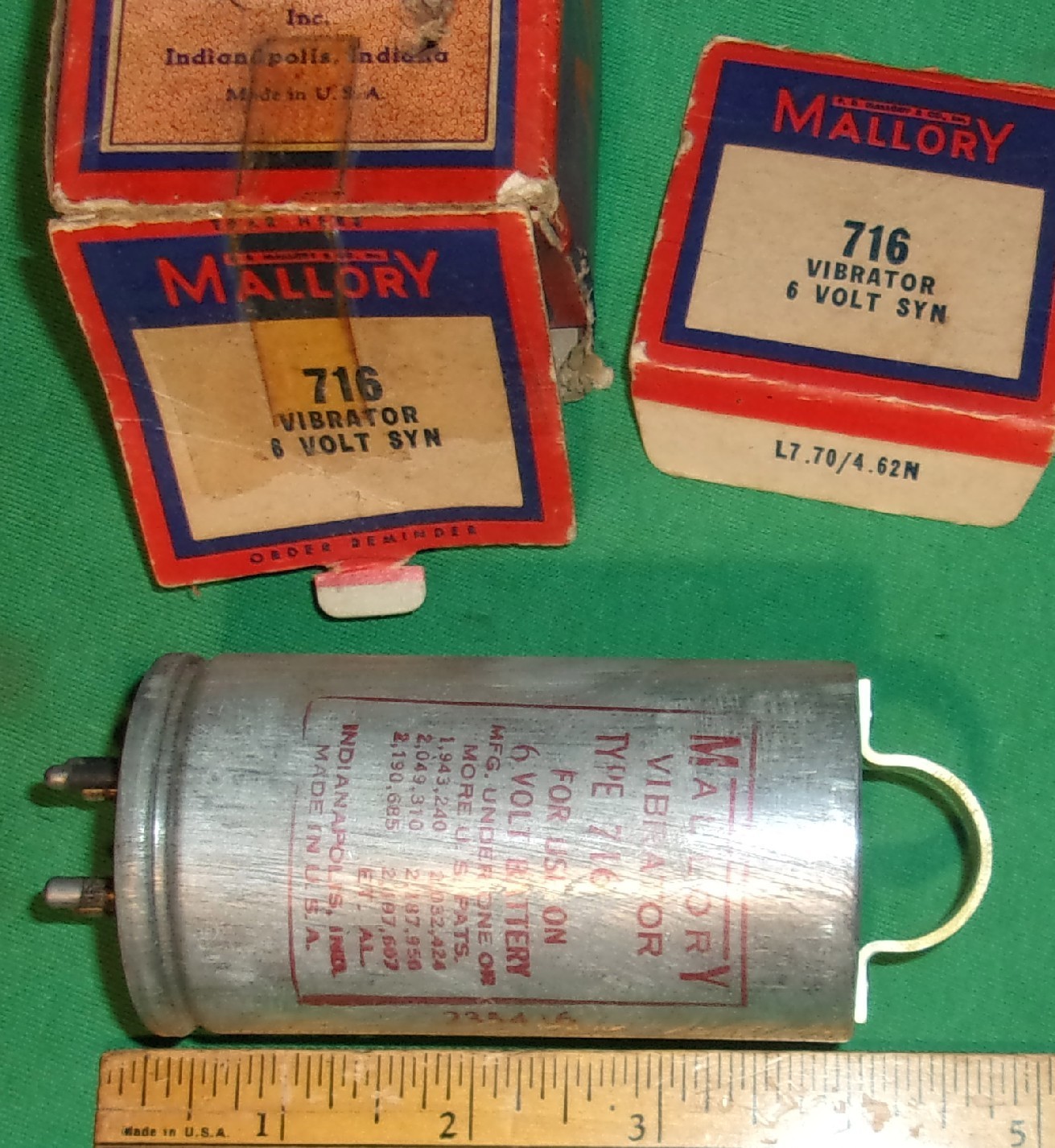 NOS Mallory 6 Volt Vibrator No. 716 (6-Volt Syn) 5-Pin for 1948 Delco 980762