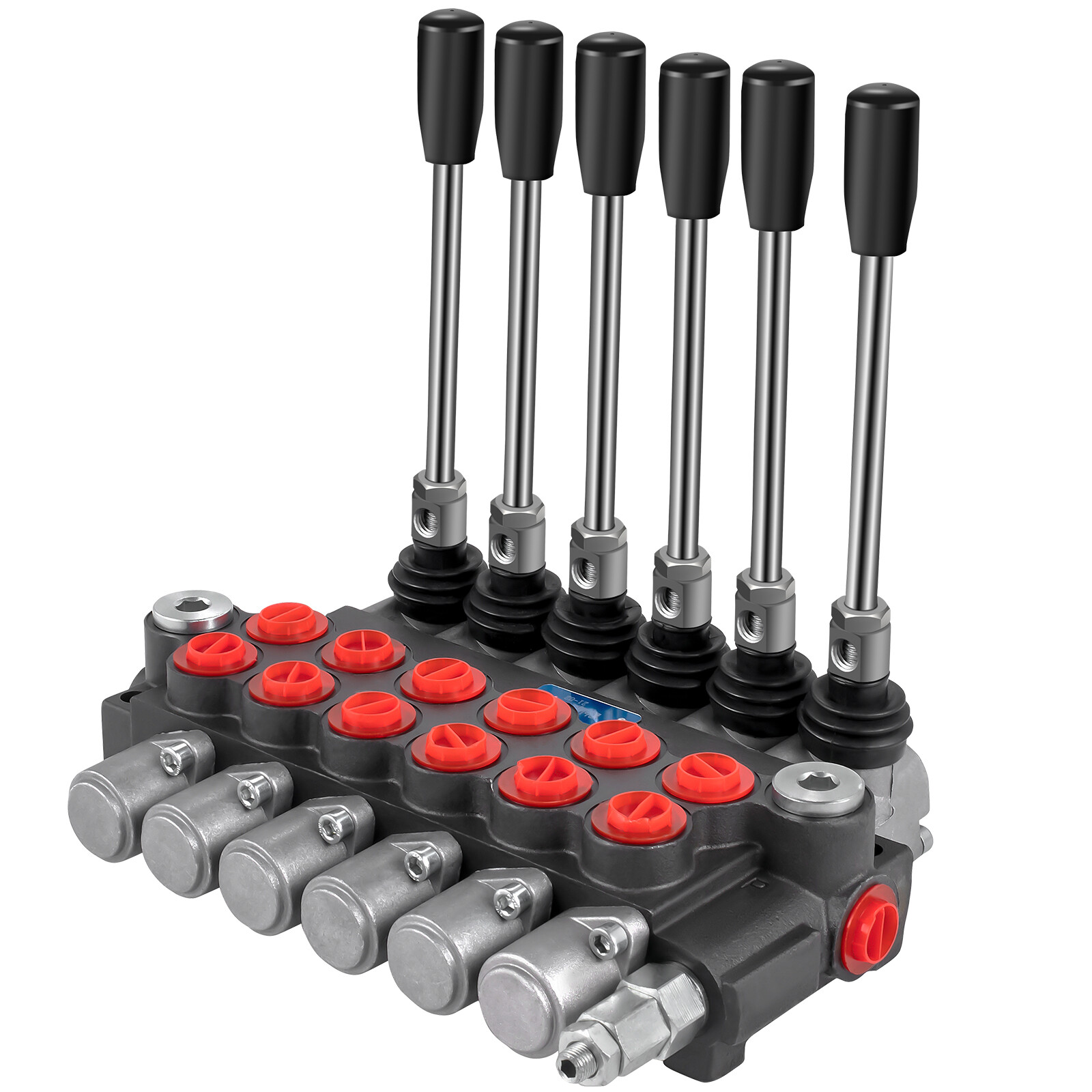 Hydraulic Backhoe Directional Control Valve w/ 2 Joysticks, 6 Spool, 11 GPM