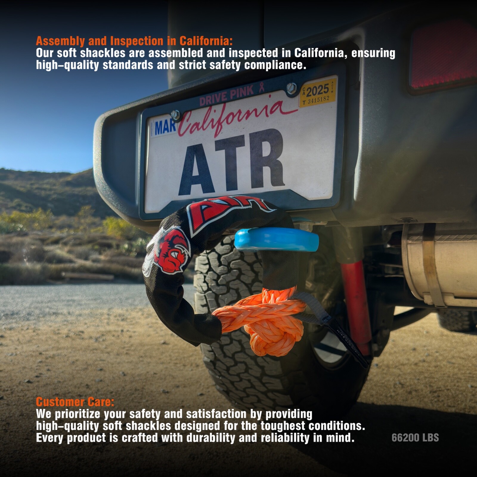 ATR Soft Shackle 66,200LB – 3/4” x 24” Heavy Duty Winch Recovery Rope 4x4 Towing