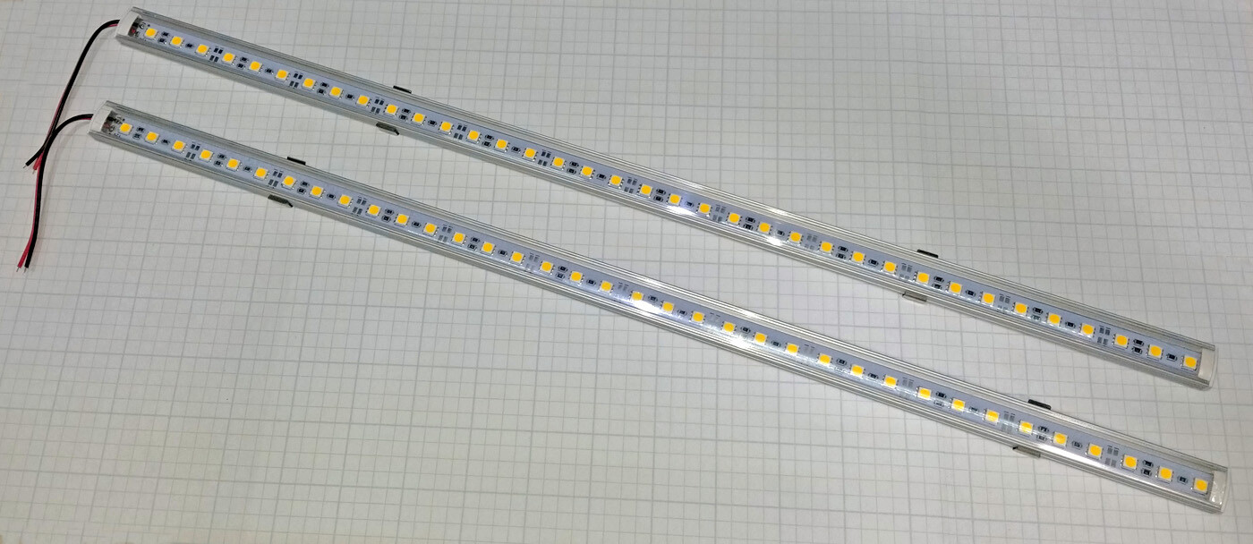 2X 12VDC 6W LED 5630 Aluminum Strip Warm White Under Cabinet Light Fixture 20"
