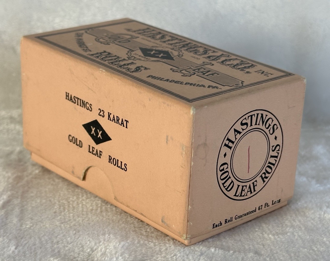 RARE NOS Vintage 1959 Hastings & Co. 23K Gold Leaf 1” Rolls w/ Original Box USA