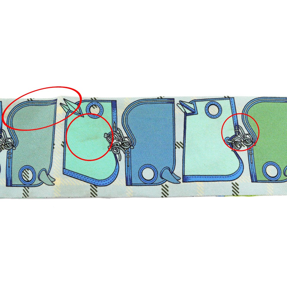 Hermes Twilly Camaille Yellow Multicolor Silk Scarf Used