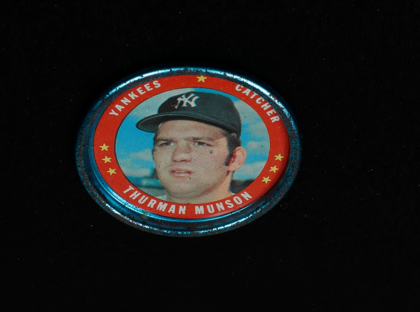 1971 Topps Baseball Coin Pin 118 THURMAN MUNSON New York Yankees