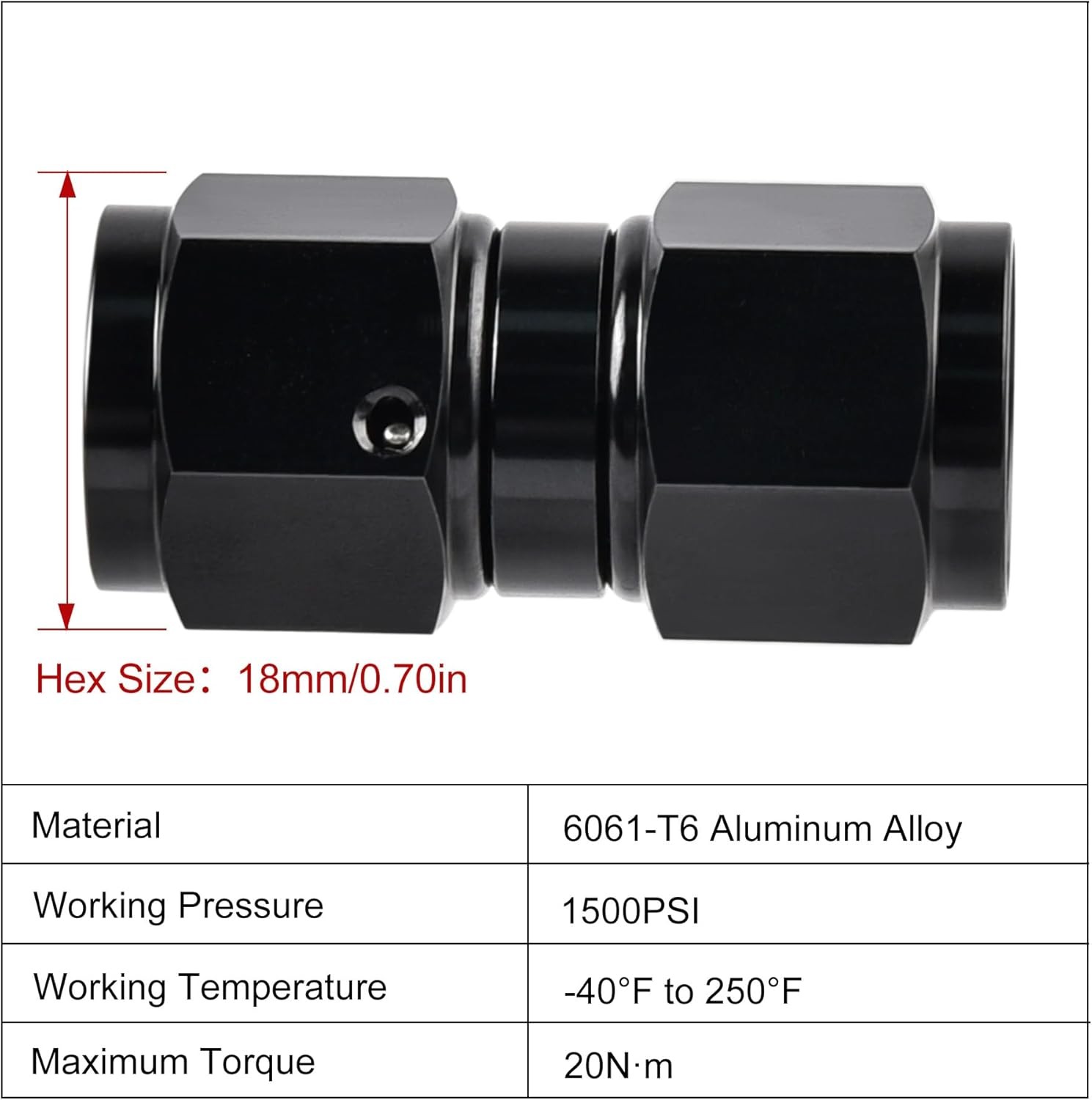 Coupler Fitting Connector 6AN 8AN 10AN Swivel Female to Female Fitting Adapter