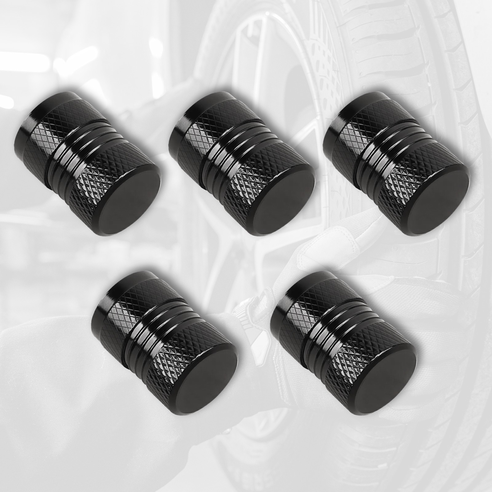 5X Pack Aluminum Valve Stem Caps Tire Covers Rust-Free Metal Screw Lid Car/Truck