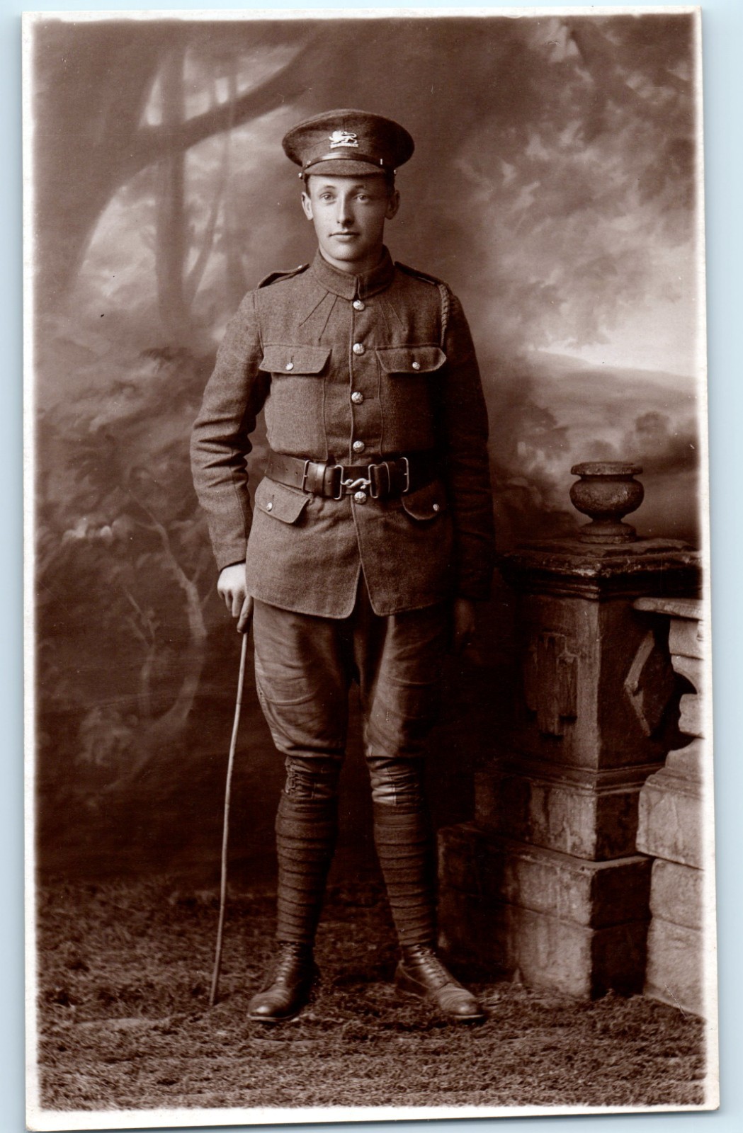 WWI King’s Own Royal Lancaster Regiment British Soldier RPPC Real Photo Postcard