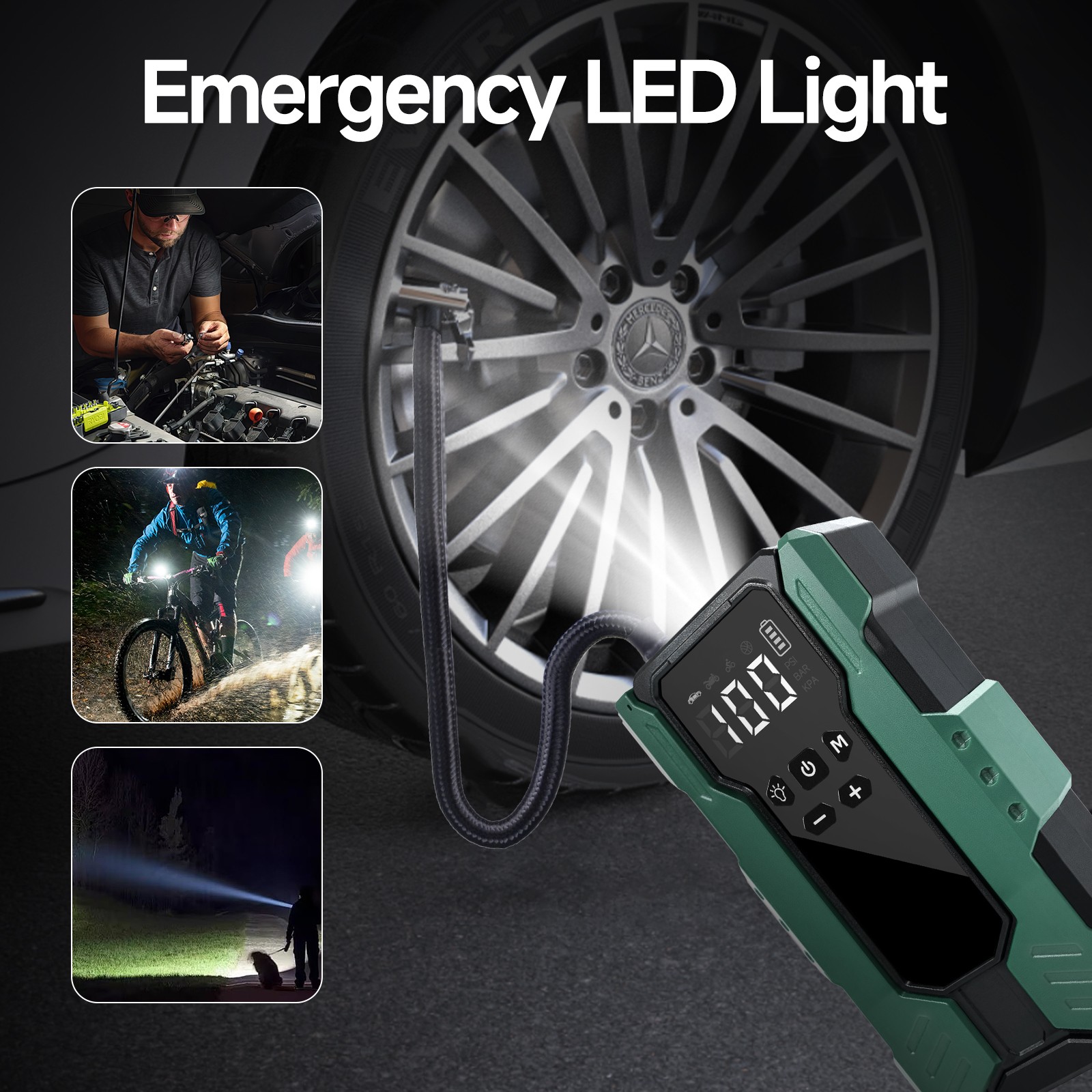 10000A Car Jump Starter with Air Compressor 12V & 150PSI Battery Phone Bank