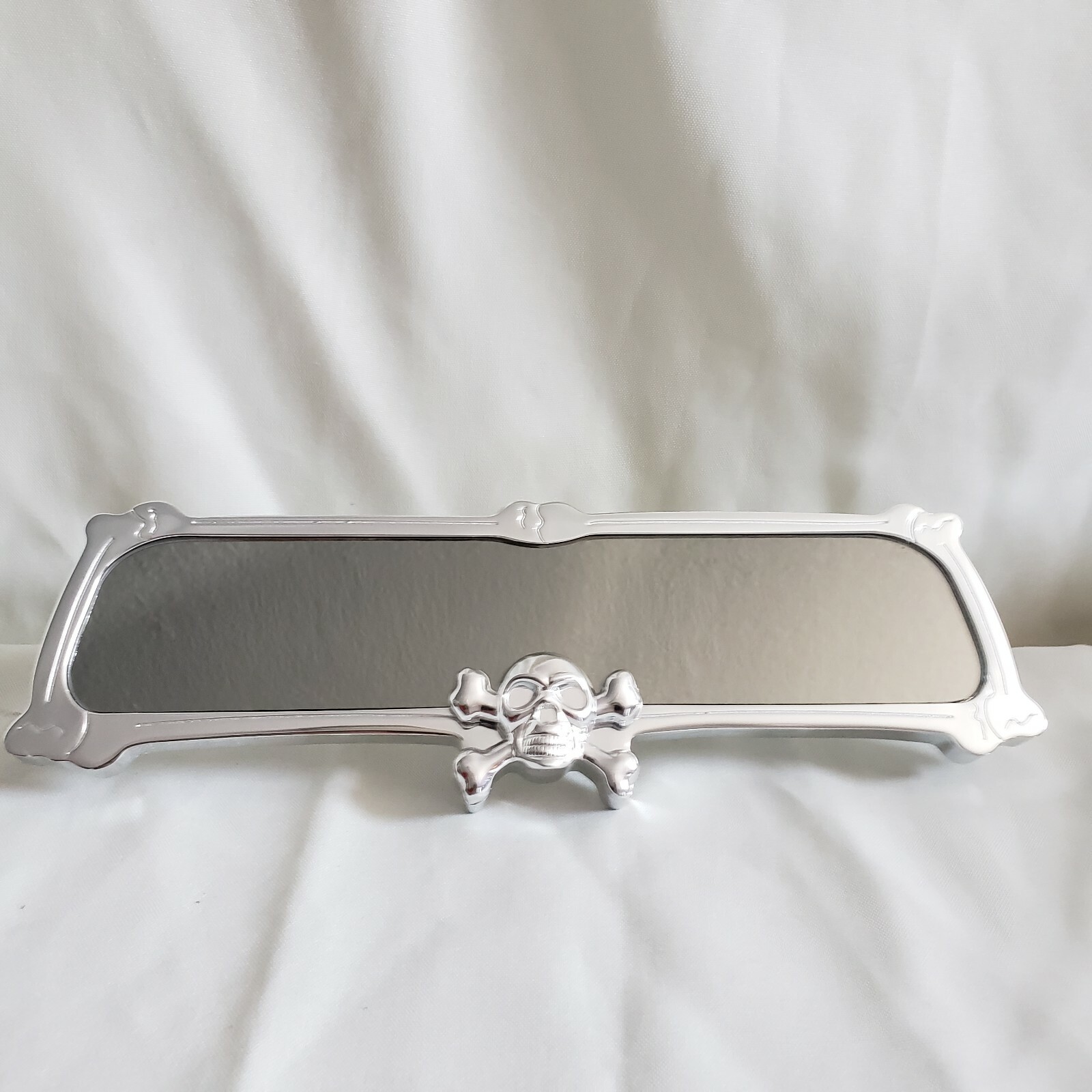 Aluminum Skull Rearview Mirror- Approx. 10"