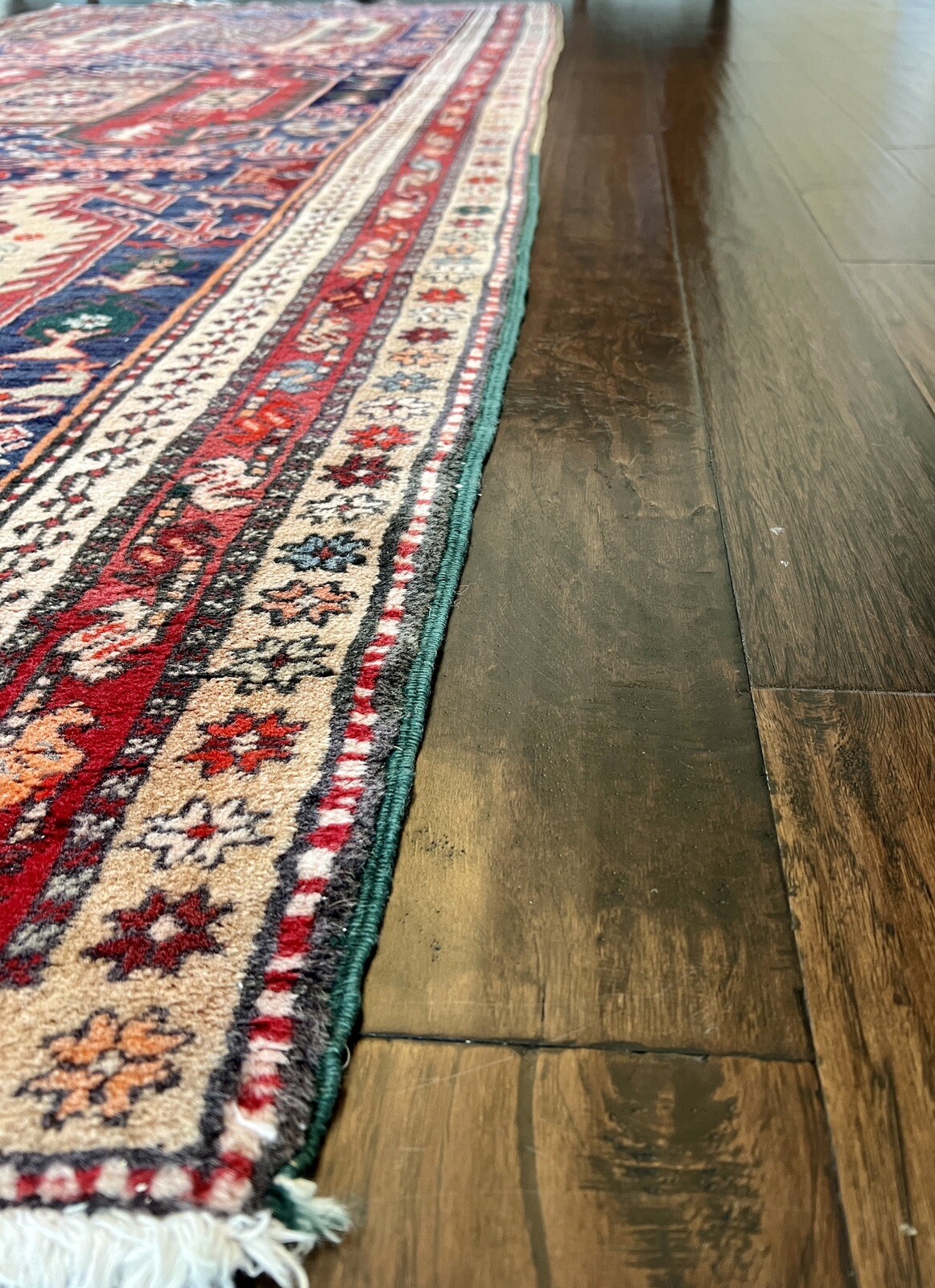 Vintage Geometric Meshkin 10 ft Runner Rug Hand-knotted Traditional/Transitional