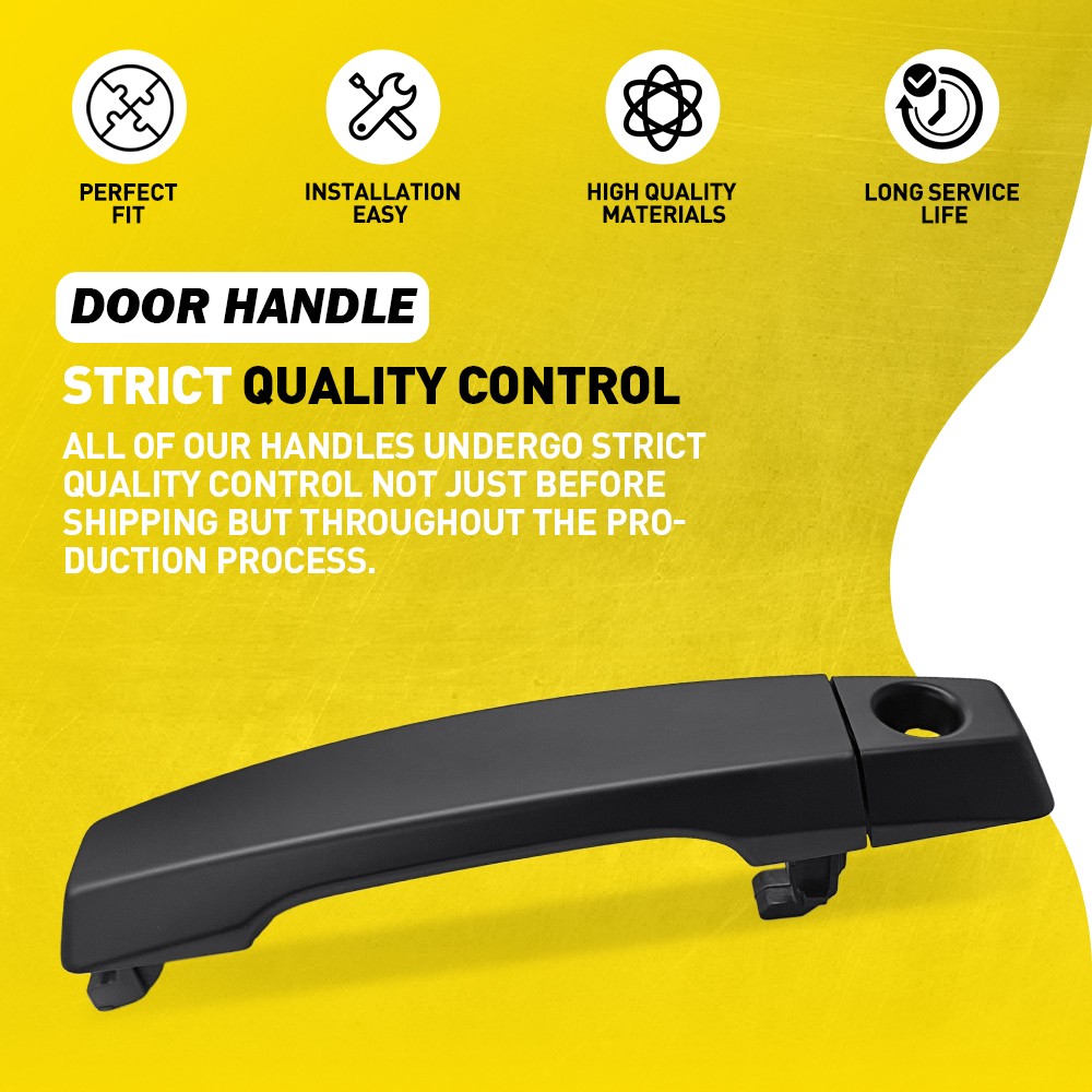 For Nissan Titan 2004-2015 Full Driver Passenger Black Outside Door Handle 4-40X