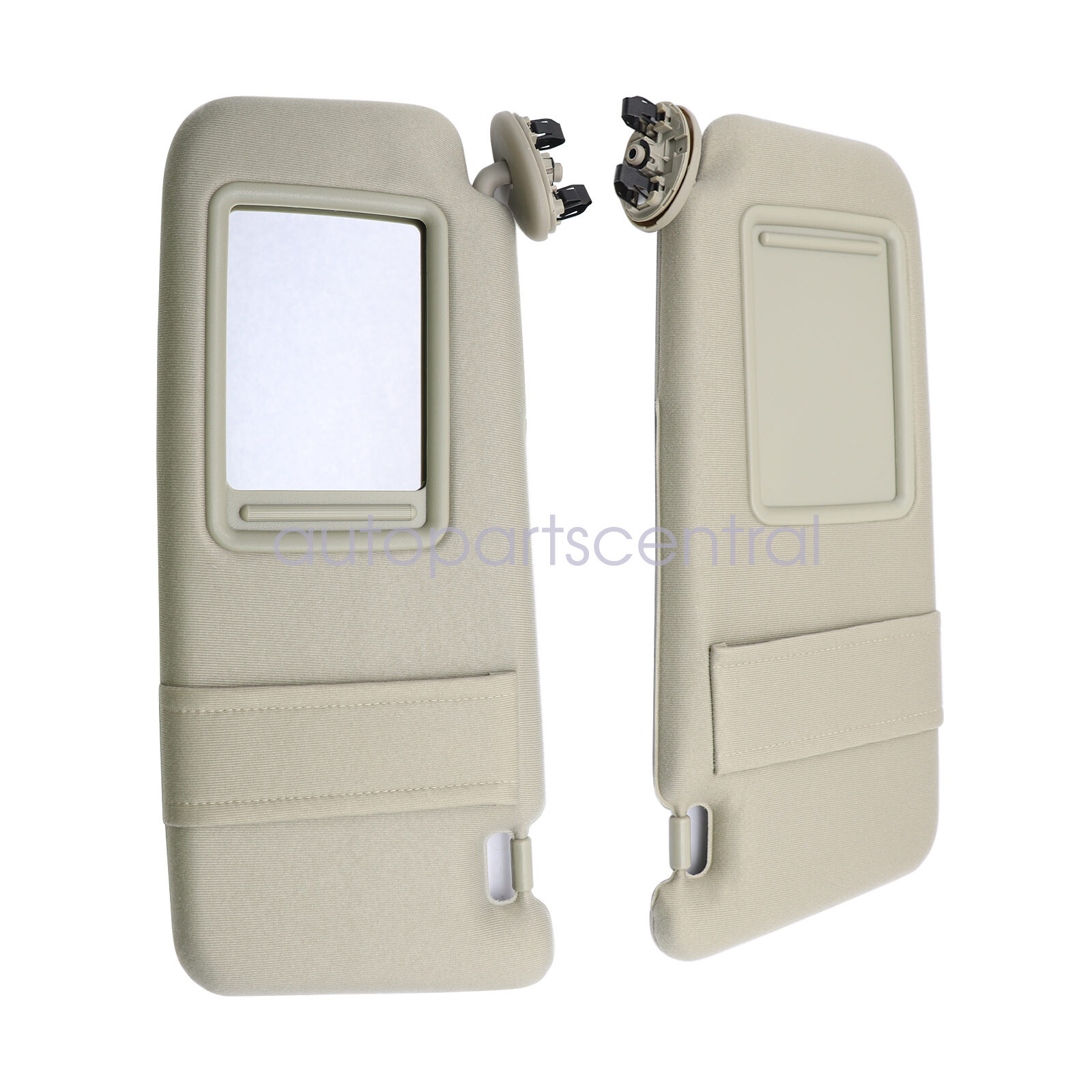 Fit 2007-2011 Toyota Camry 2.4 2.5 3.5L Tan Beige Sun Visor Pair Left Right 2pcs