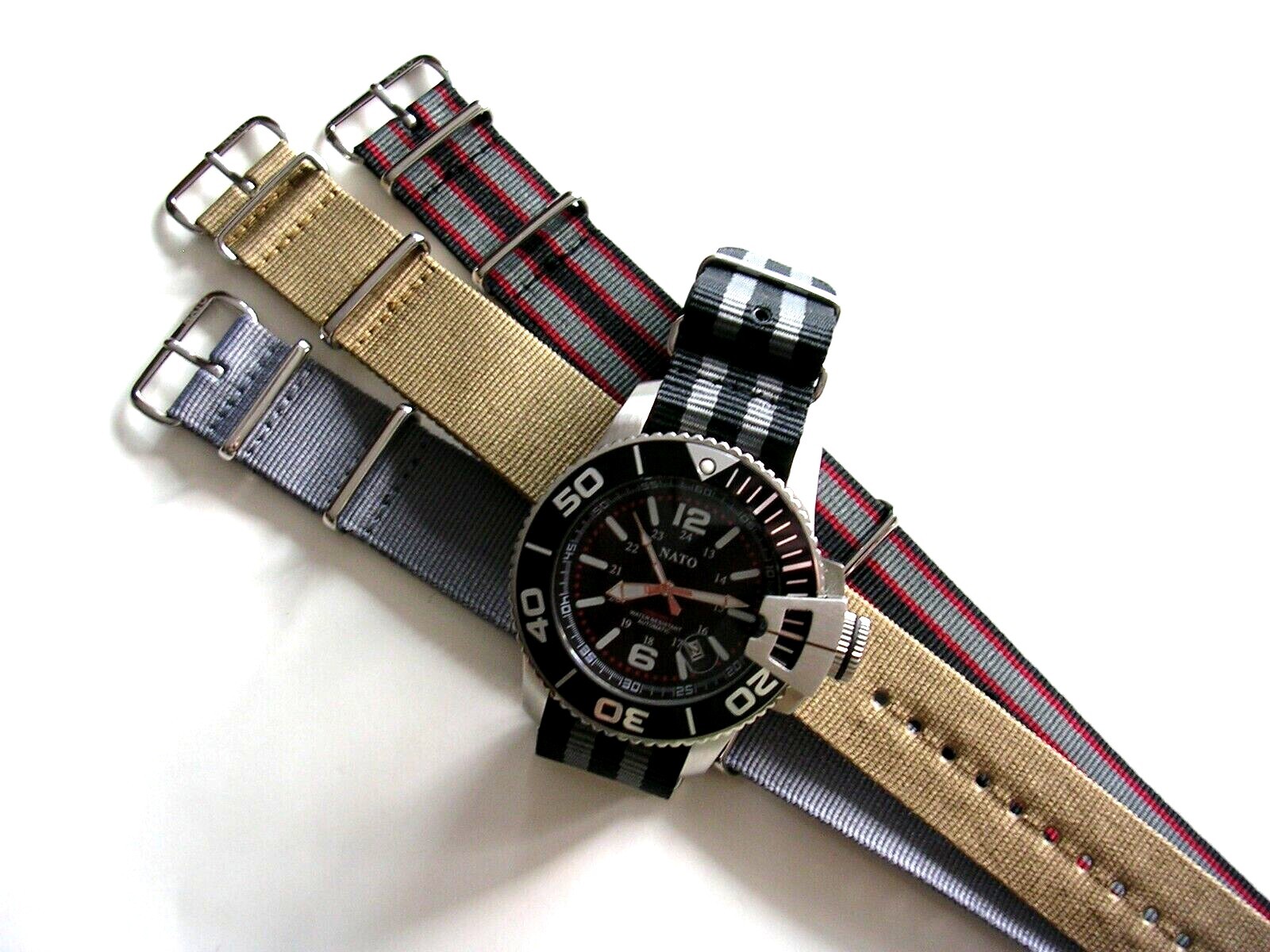 NATO ® watch strap band G10 nylon Military Diver RAF stitched bonded IW SUISSE