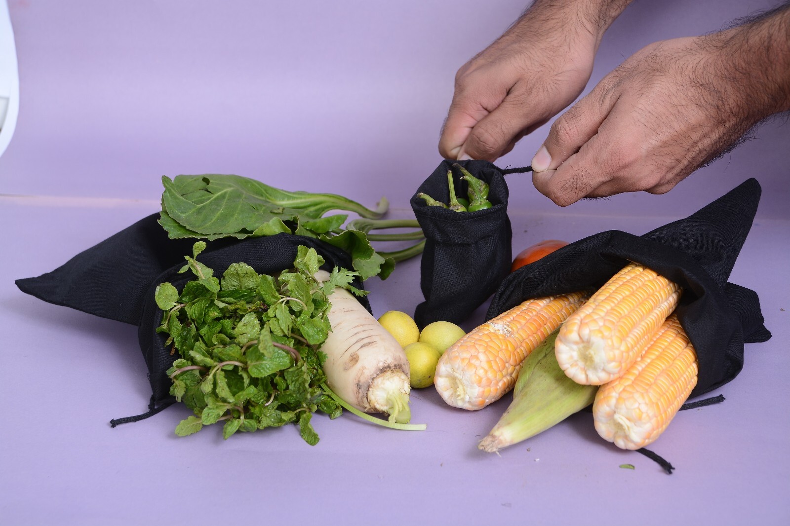 10"x12" Cotton Single Drawstring Muslin Bags (Black Color)