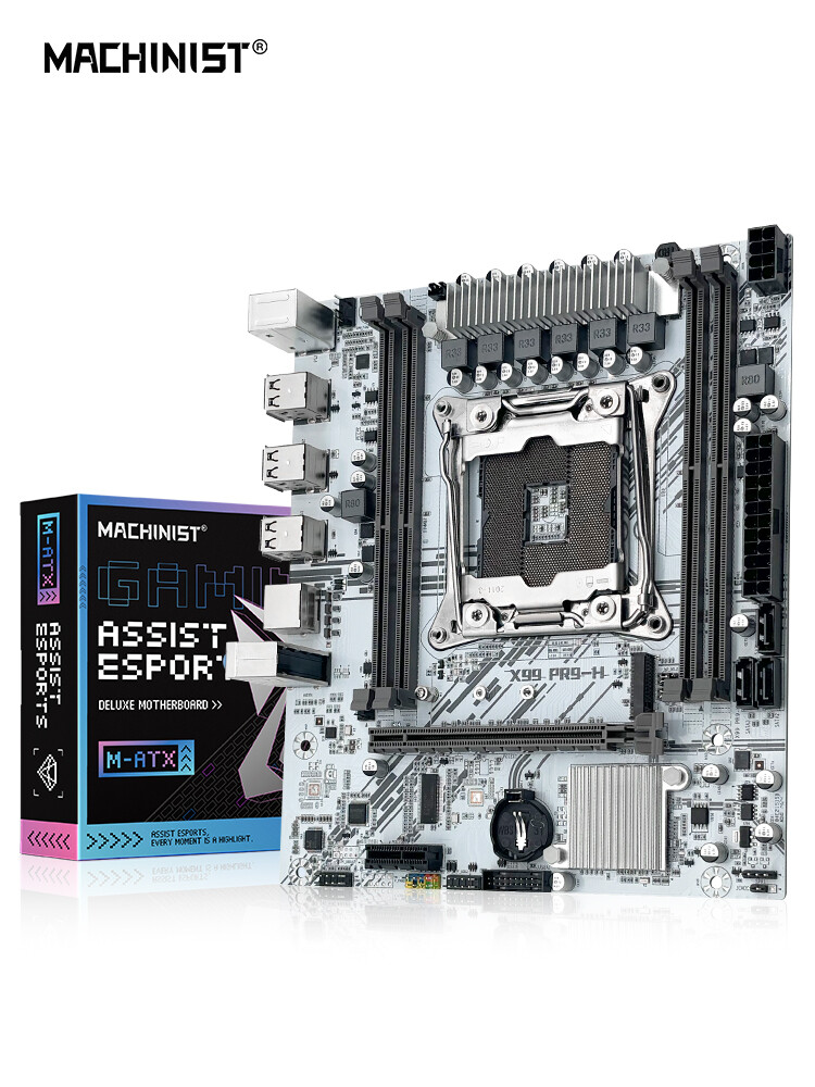 X99 White Motherboard LGA 2011-3 Socket DDR4 RAM SATA/NVME M.2 USB 2.0 SATA 2.0