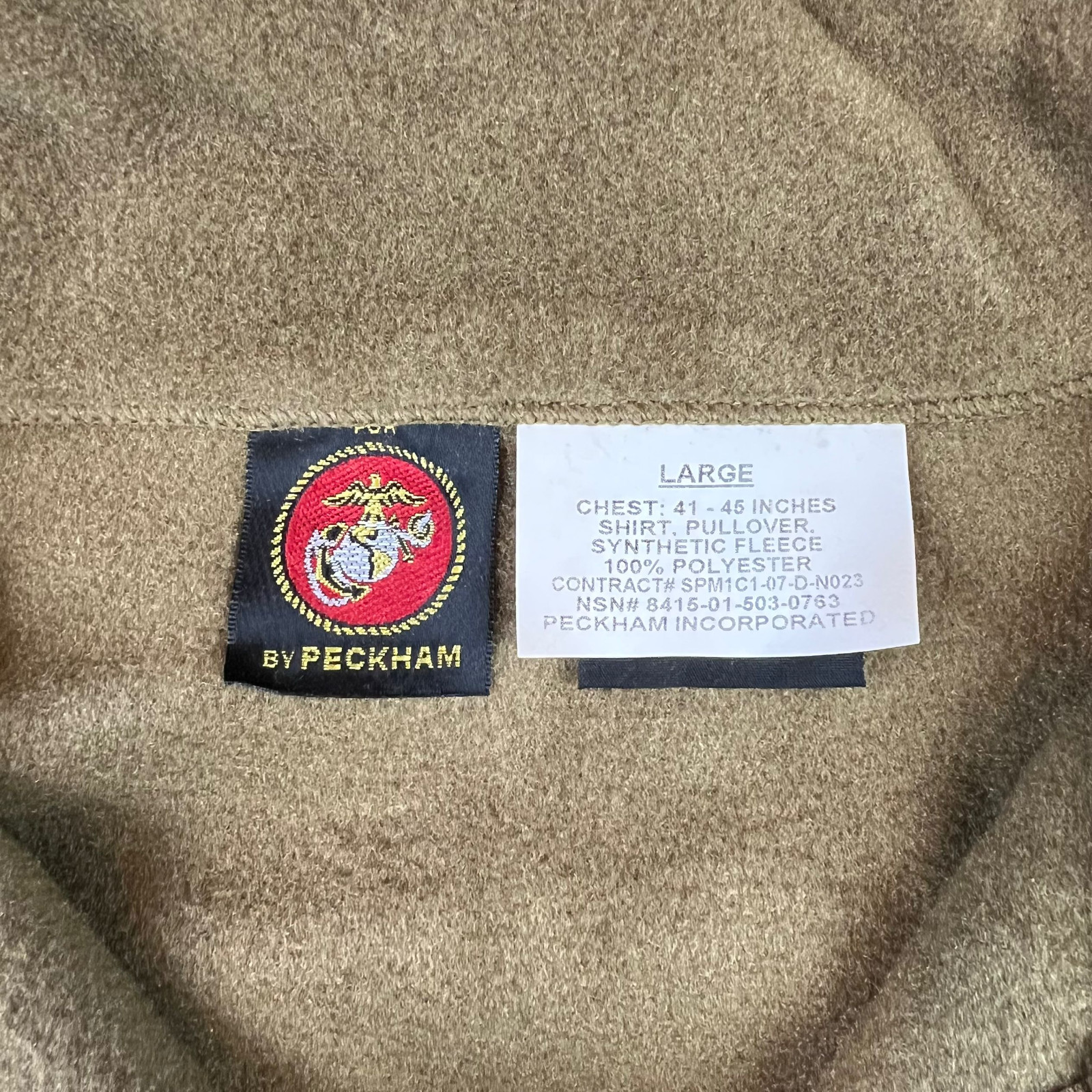 NEW USMC coyote brown pullover Polartec 100 fleece jacket size Large
