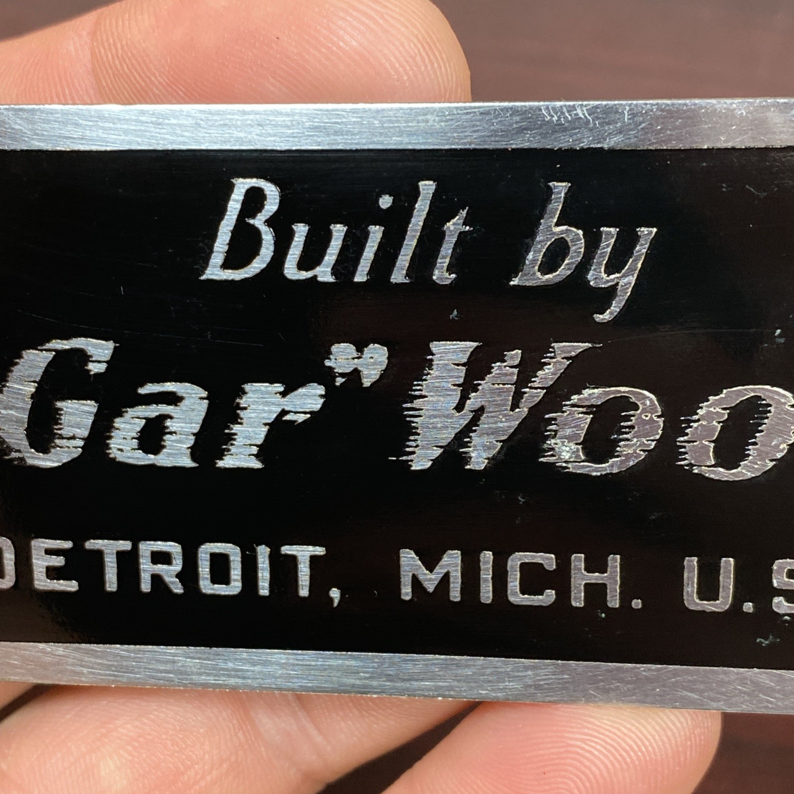 Gar Wood Detroit Mich USA Custom Motor Boats Nameplate Sign