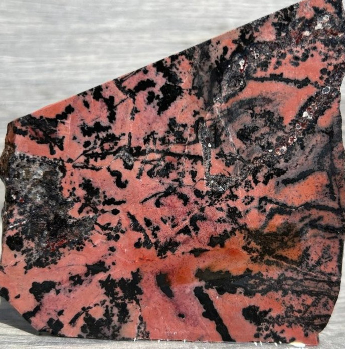 Old Stock - Dendritic Rhodonite - Mexico 4.5"x3.5" Lapidary Rough Slab Cabbing