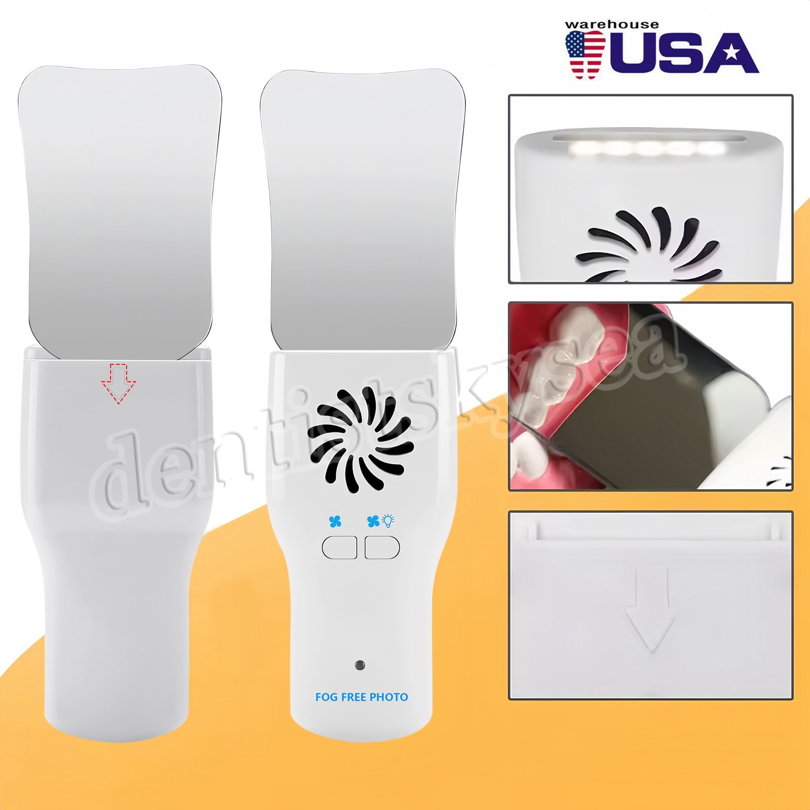 Dental LED Automatic Anti-fog Mirrors for oral photography Reflector Defog DT