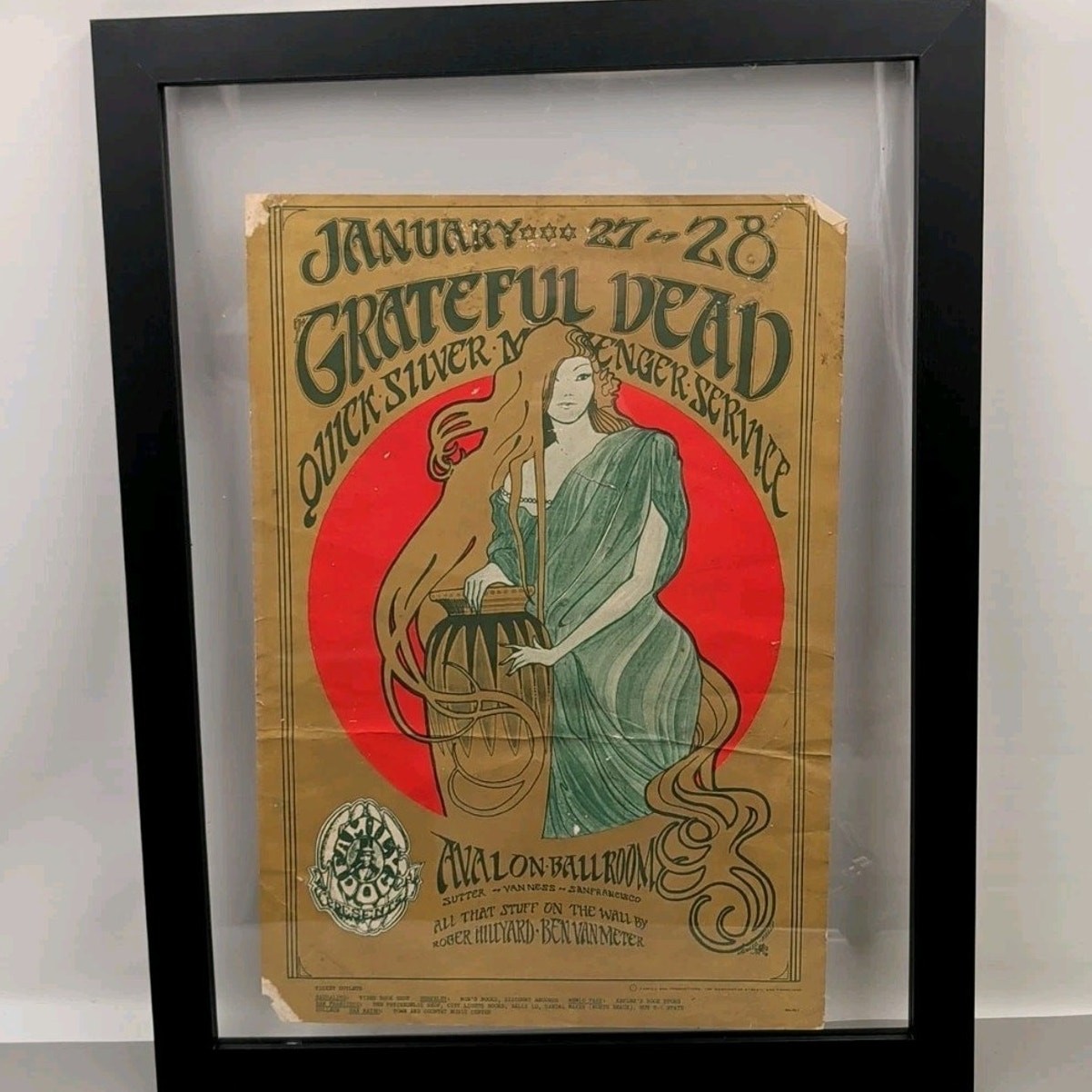 GRATEFUL DEAD FD 45-1 AVALON BALLROOM CONCERT POSTER 1967 Dead Classic Vintage