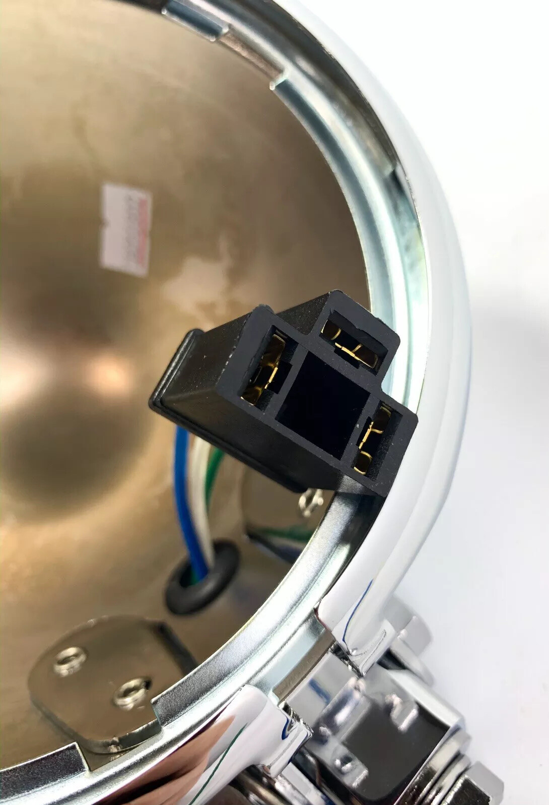 Chrome Motorcycle Headlight Headlamp Bucket Housing Bottom Mount - 5 3/4" Inch