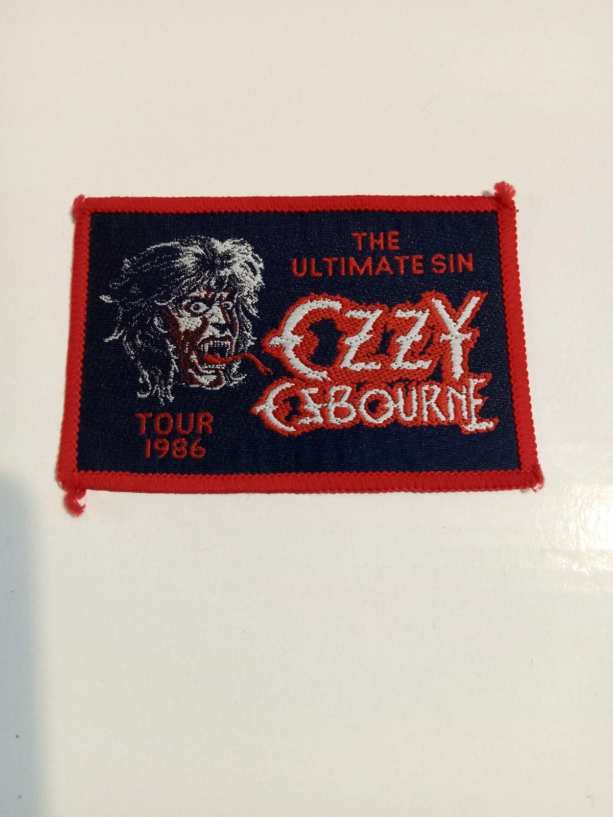 Vintage Ozzy Osbourne 1986 Tour the Ultimate Sin Patch Red and black