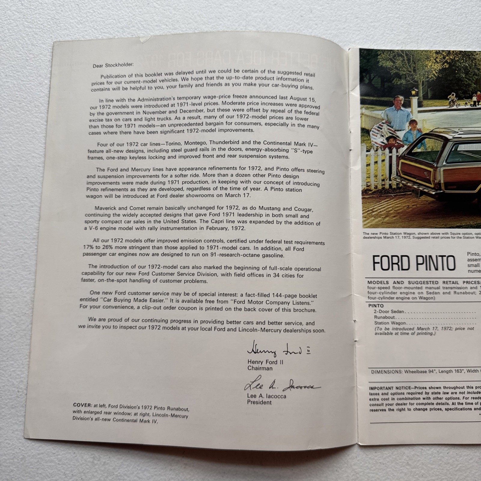 Vintage 1972 Ford Car Dealer Sales Brochure Ford Mercury, Maverick, Mustang