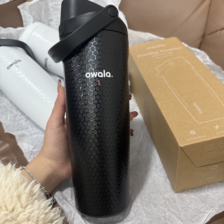 Owala Fairways For Days FreeSip Sway Golf Black Water Bottle 30oz GIFT--NEW Cup-