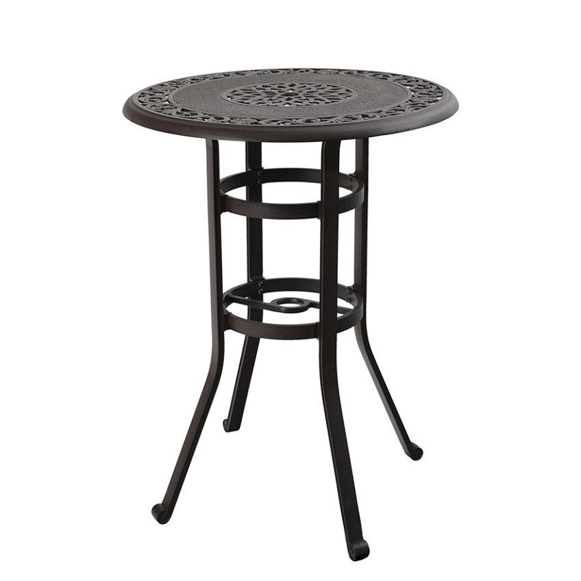 Patio Bar Table, 41" Height High Top Outdoor Table, Cast Aluminum Round Table