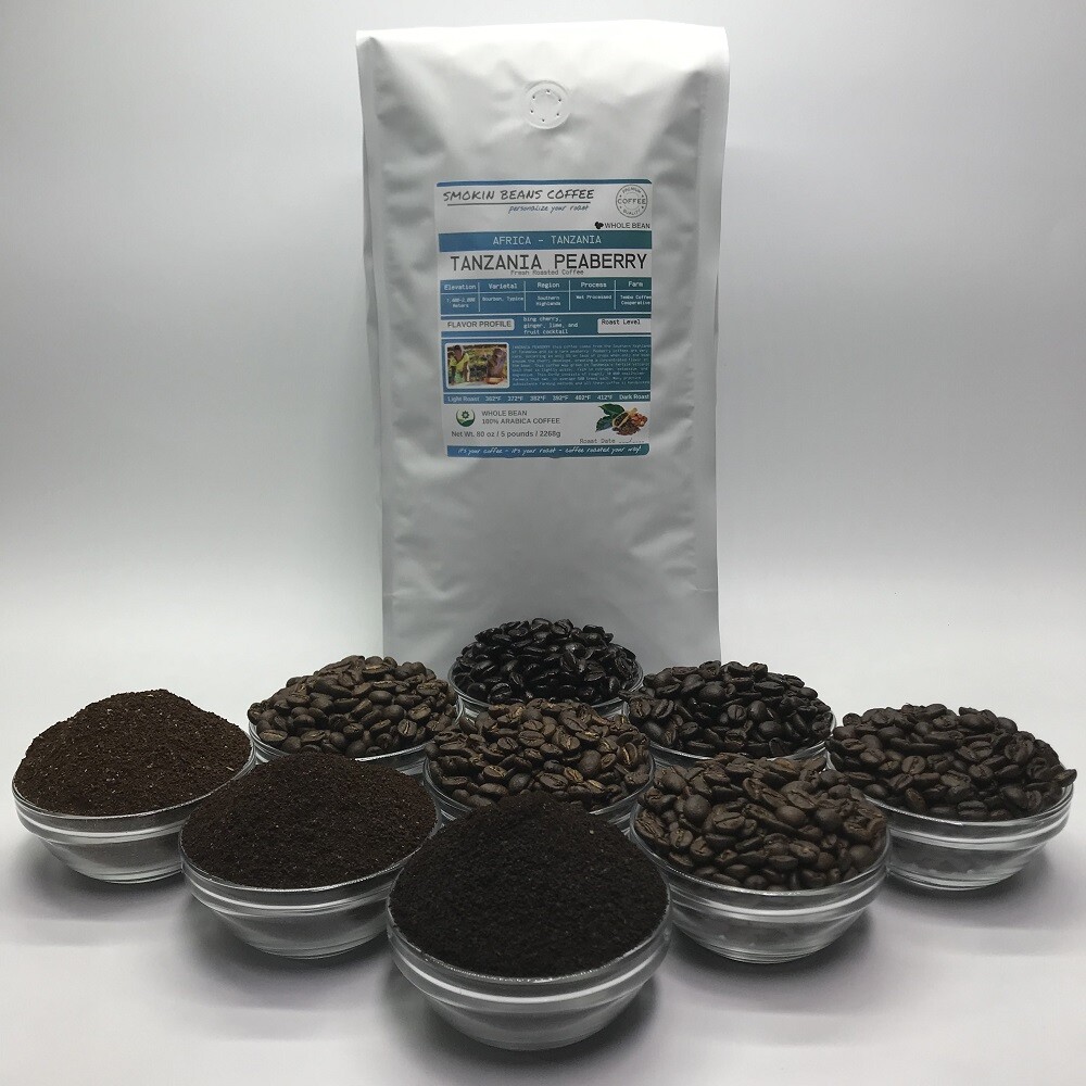 8oz/5lb - Tanzania Peaberry – African – Premium Fresh Roasted To Order Coffee