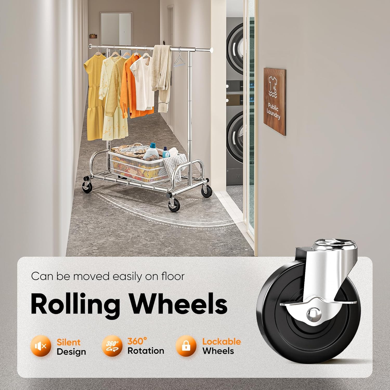 HOKEEPER Clothes Rack Clothing Racks for Hanging Clothes, Portable Clothes Rack