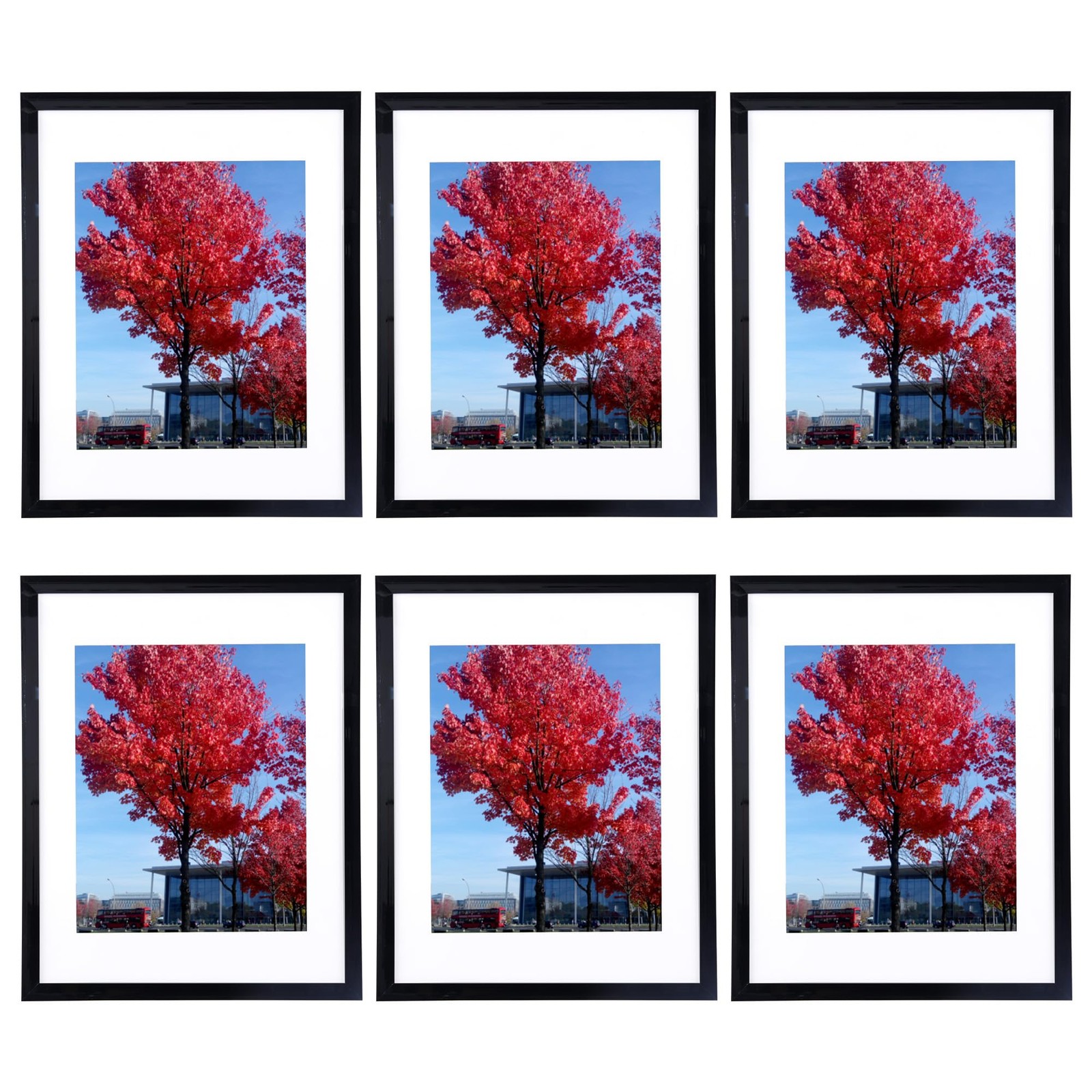 9x12 inch Picture Frame Black, Display Pictures 6x8 with Mat or 9x12 Without