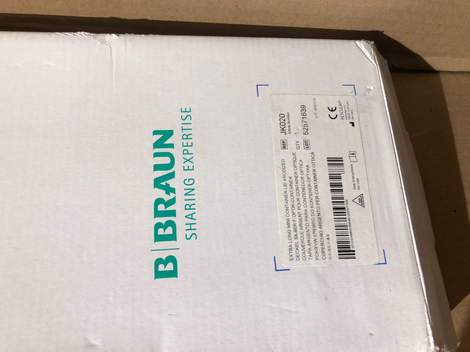 Aesculap Extra Long Endoscope Sterrad Sterilization Container Lid Only JK020